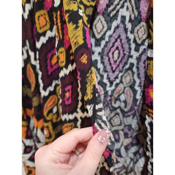 Cato XL Women Multicolor Vest Sleeveless Open Front Paisley Ikat Bold Ethnic - Picture 6 of 13